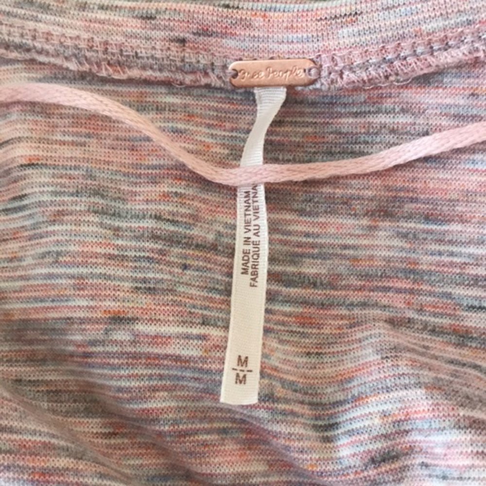NWT Free People Multicolor Pink Henley Top (M) - Picture 4 of 4